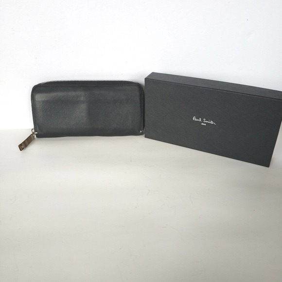 Paul Smith Black Leather Zip Around Card Case Large Wallet Long Designer Box - Picture 1 of 12